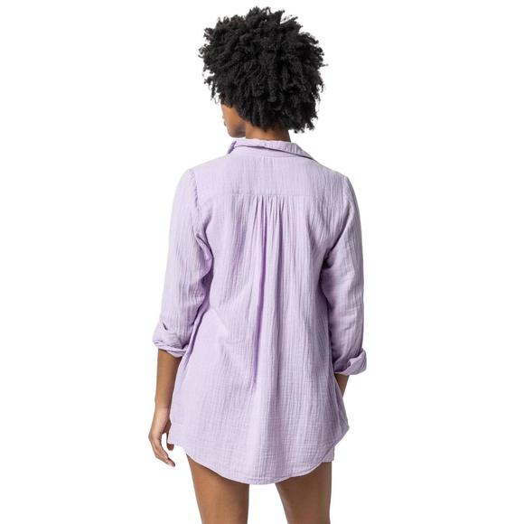 NEW LILLA P long sleeve button down tunic in lily - Picture 2 of 3